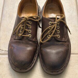Vintage Doc Martens Brown Leather Oxford Shoes Made In England Men's UK 7 US 8